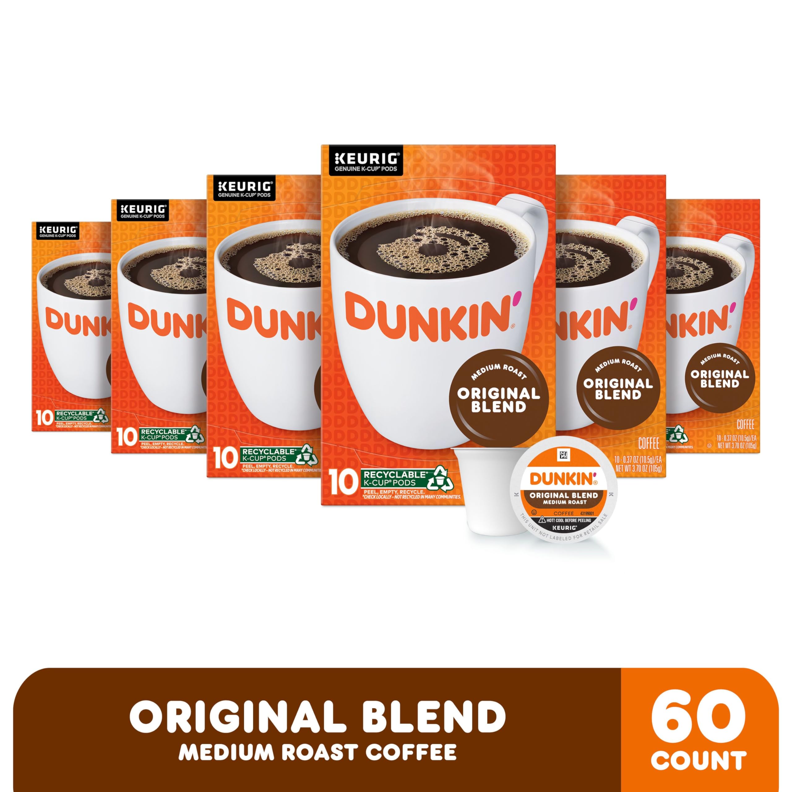 Dunkin Original Blend K-Cup pods closeup, highlighting aroma for inviting morning brew