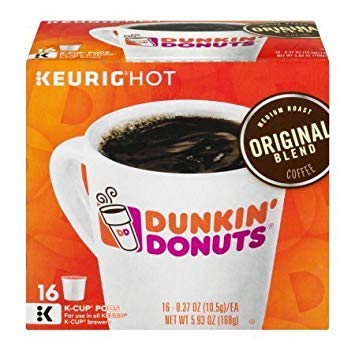 Dunkin' Original Flavor coffee K-Cups for Keurig offer rich aroma for quick mornings.