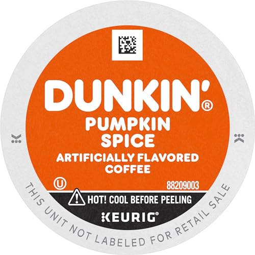 Dunkin' Pumpkin Spice coffee pods six-pack boxes, convenient for households.