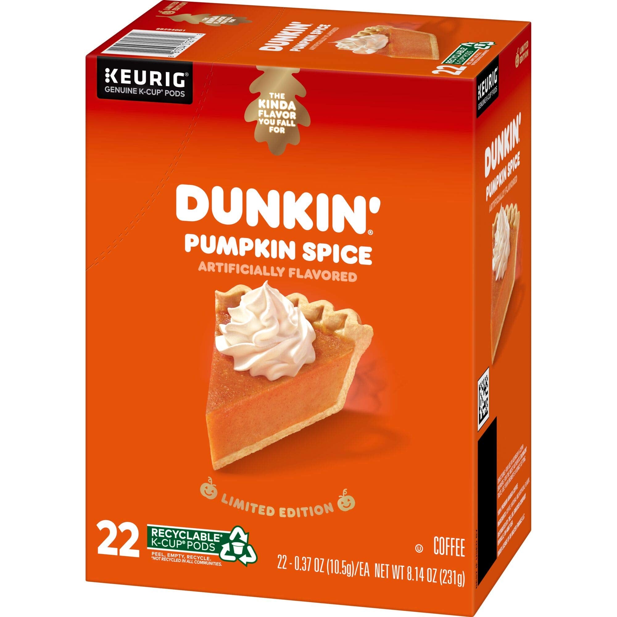 Dunkin' Pumpkin Spice mug with steam for warm mornings