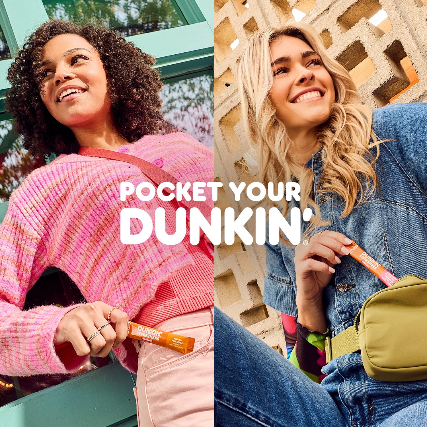 Dunkin Refreshers Mango Pineapple close-up of the packet for convenient use.