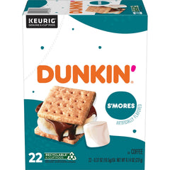 Dunkin' S’mores K-Cup box with 22-count pods for easy at-home brews.