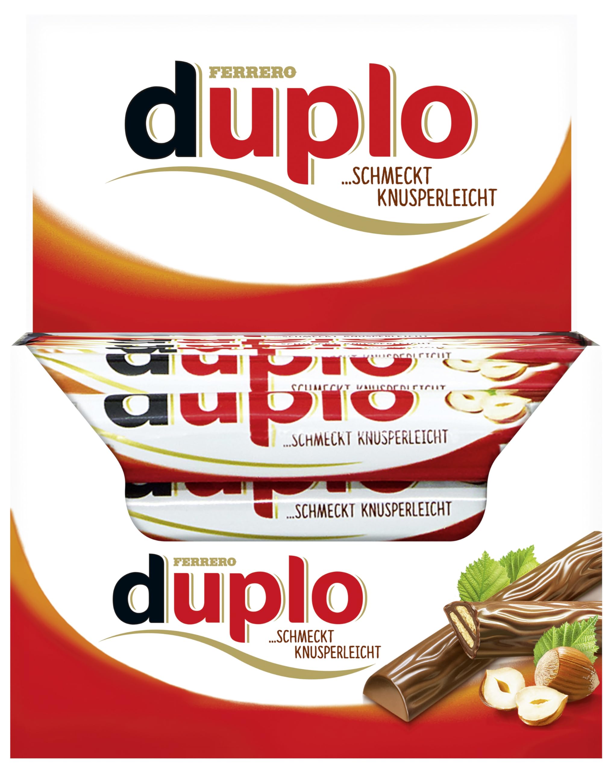 Duplo hazelnuts visible inside chocolate for richer flavor