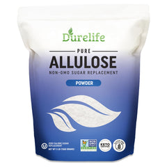 DureLife Allulose powder sweetener in a 3 lb bag for calorie-free baking
