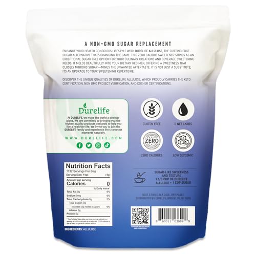 DureLife Allulose granules close-up highlights fine texture for sugar replacement.