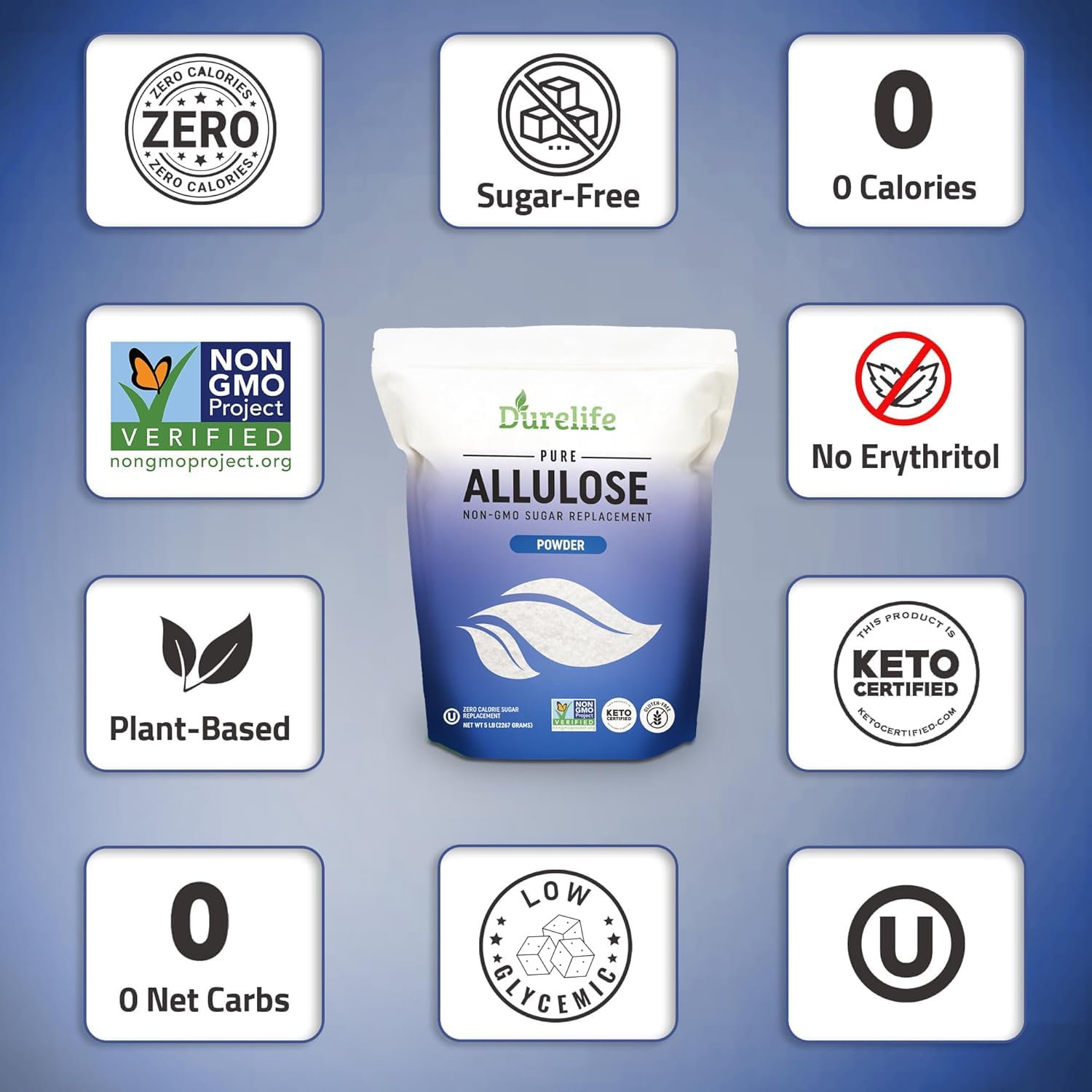 DureLife Allulose pouring action illustrates smooth integration into beverages.
