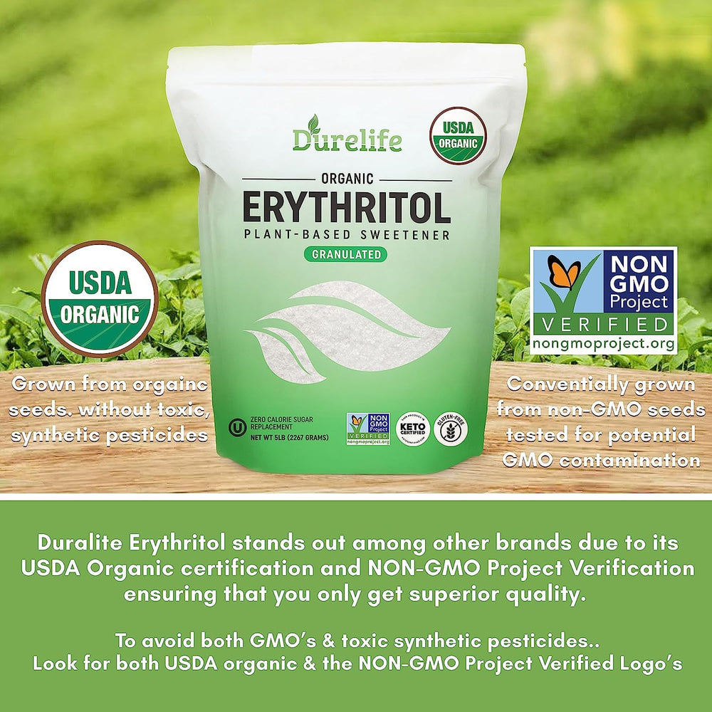 DureLife erythritol keto friendly sweetener in pantry