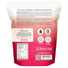 DureLife Monk Fruit Sweetener being poured into a cup for coffee—zero calories.