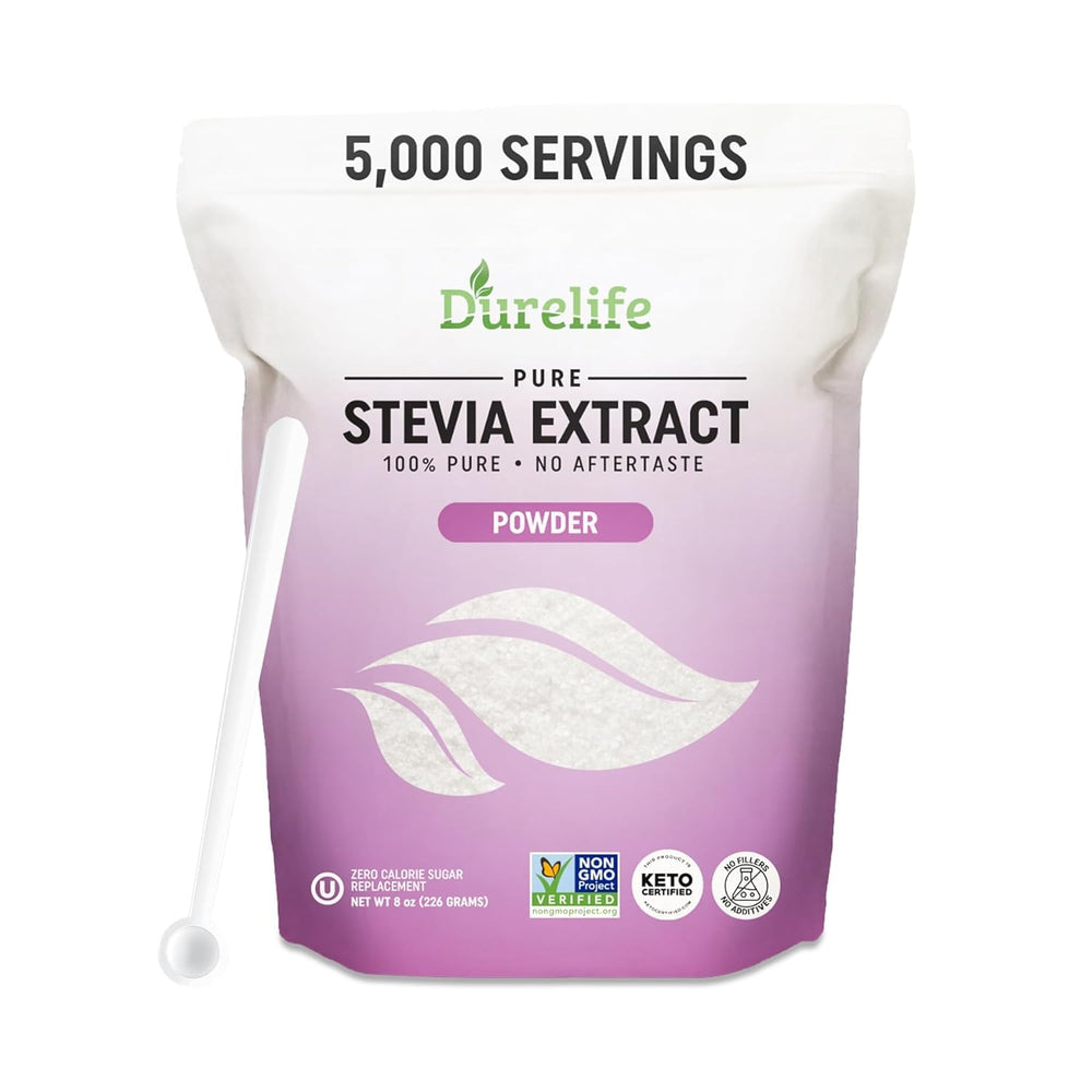 DureLife stevia extract bottle for clean, zero-calorie sweetness.