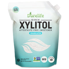 DureLife Xylitol 1lb bag, pure birch sugar substitute with low calories.