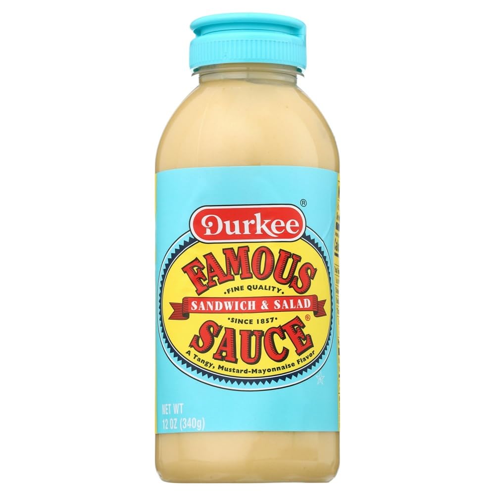 Durkee Famous Sauce bottle front view for tangy sandwich flavor