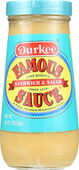 Durkee Famous Sauce 2-Pack bottle front view, ready for quick flavor on sandwiches.