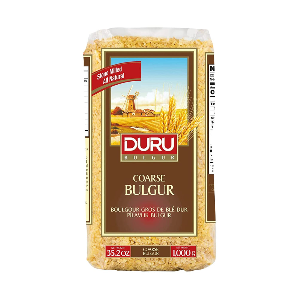 Duru coarse bulgur 1000g pack, high-fiber grain for vegan meals.