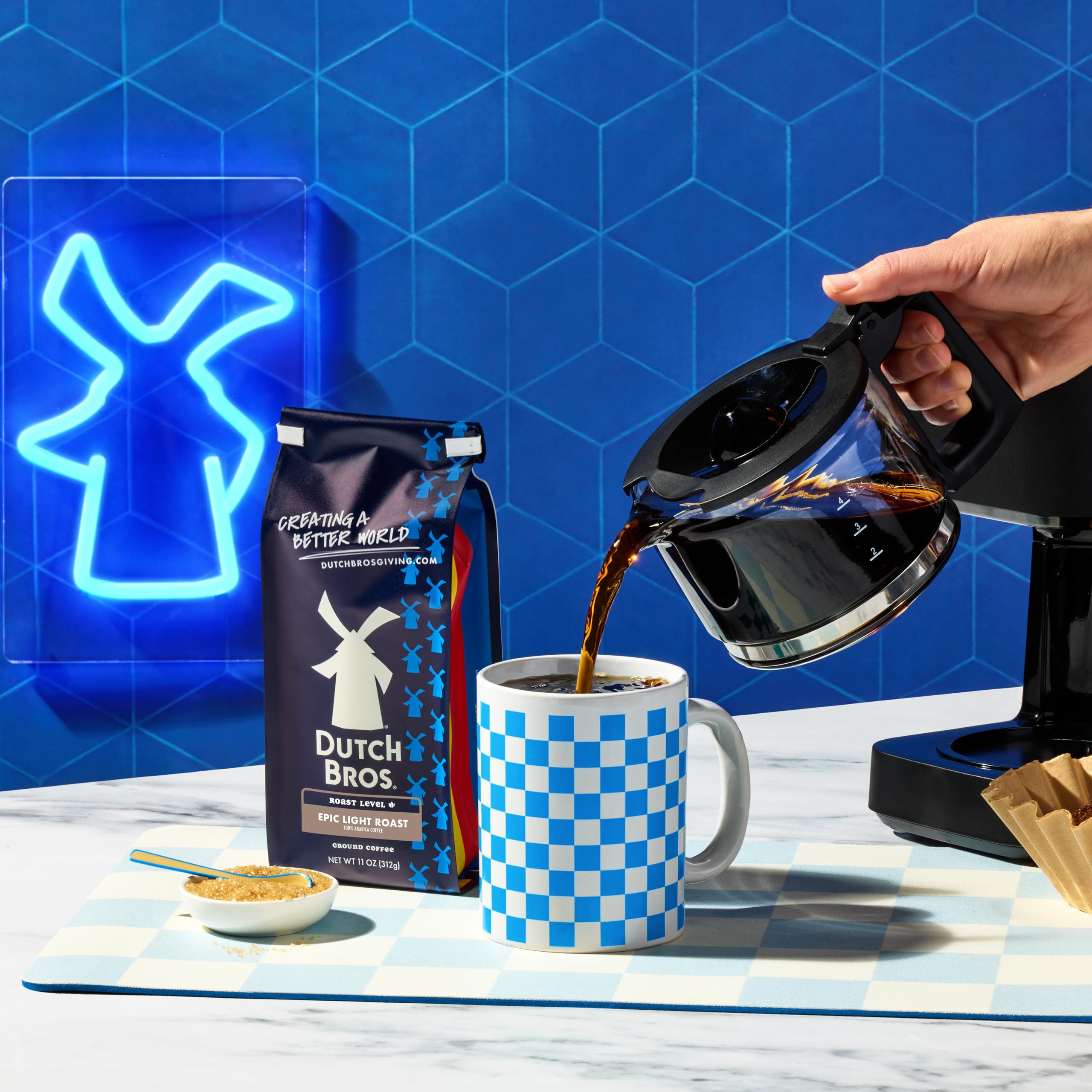 Dutch Bros Epic Light Roast with creamer creates a creamy, uplifting cup