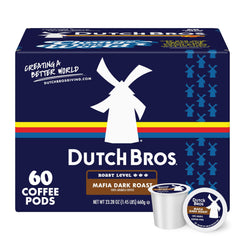 Dutch Bros Mafia Dark Roast box highlighting bold flavor for home brewing