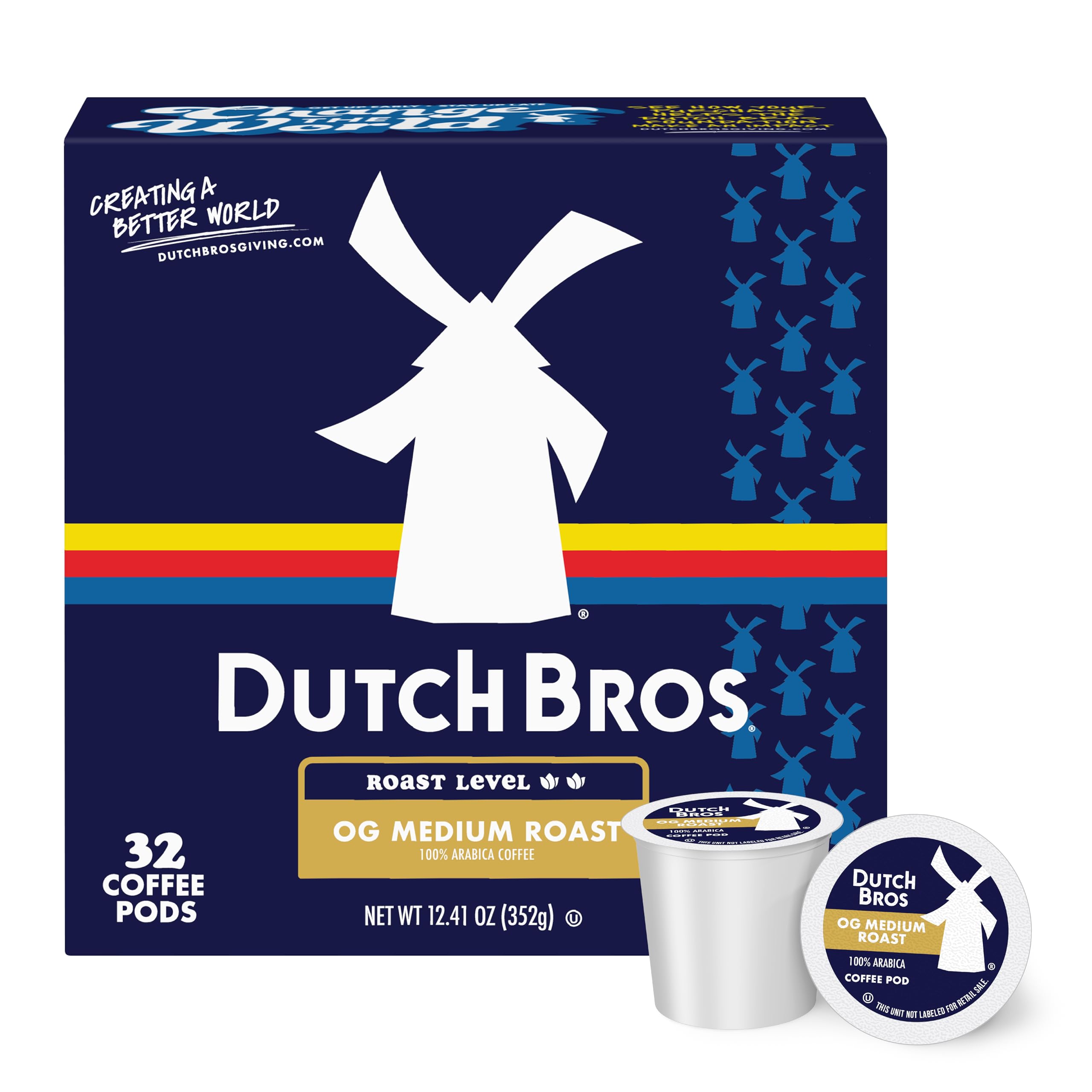 Dutch Bros OG Medium Roast box of 32 pods for easy daily brewing.