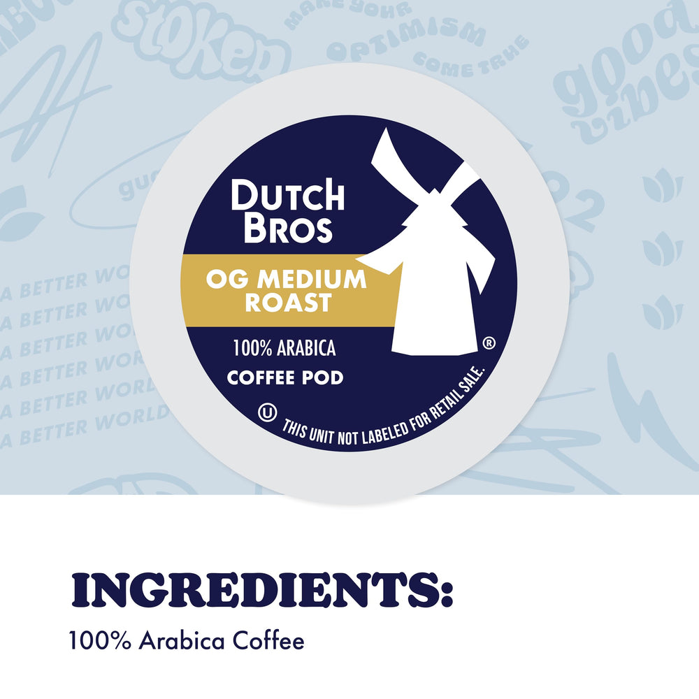 Dutch Bros OG Medium Roast brew steam rising from a cup