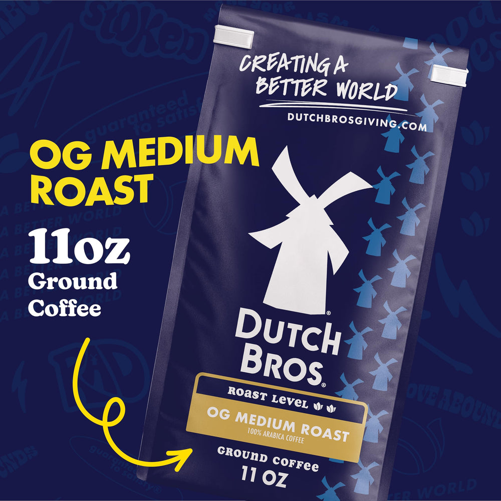 Dutch Bros OG Medium Roast coffee beans closeup