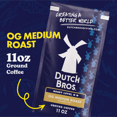 Dutch Bros OG Medium Roast coffee beans closeup