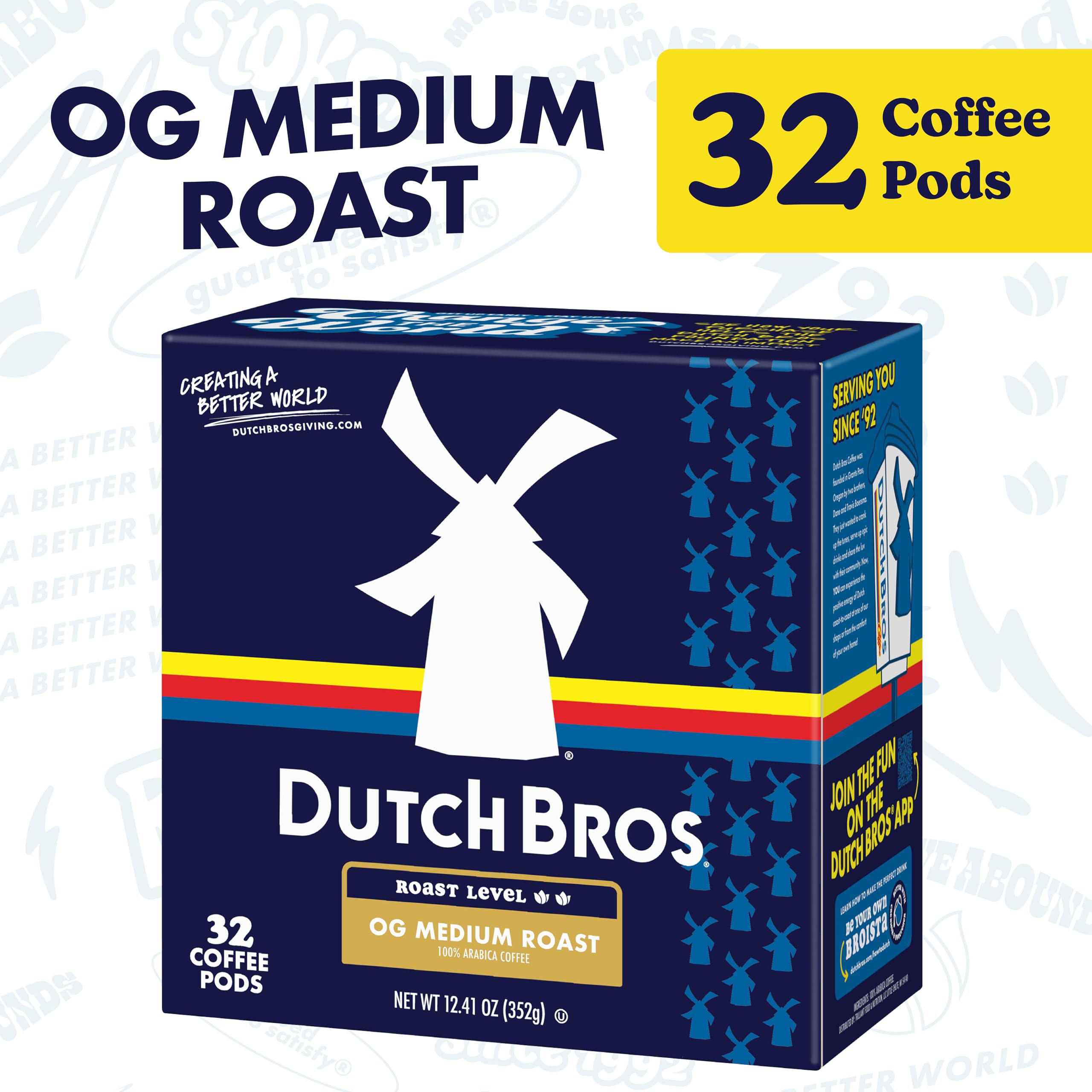 Front view of Dutch Bros OG Medium Roast pods for quick, consistent morning coffee.