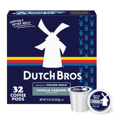 Dutch Bros Vanilla Caramel coffee pods box for Keurig brew at home