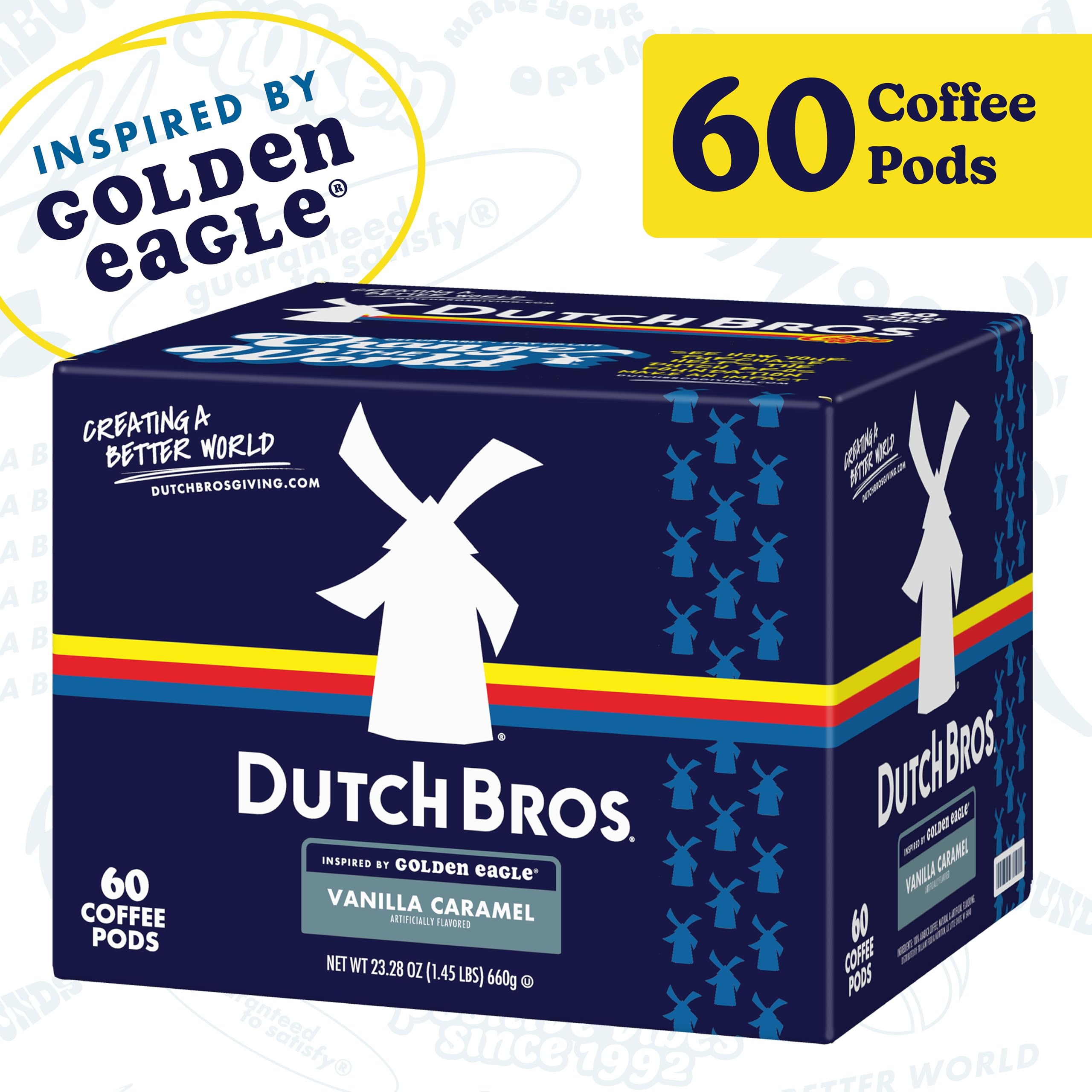 Close-up of Dutch Bros Vanilla Caramel pods highlighting creamy vanilla flavor and caramel aroma