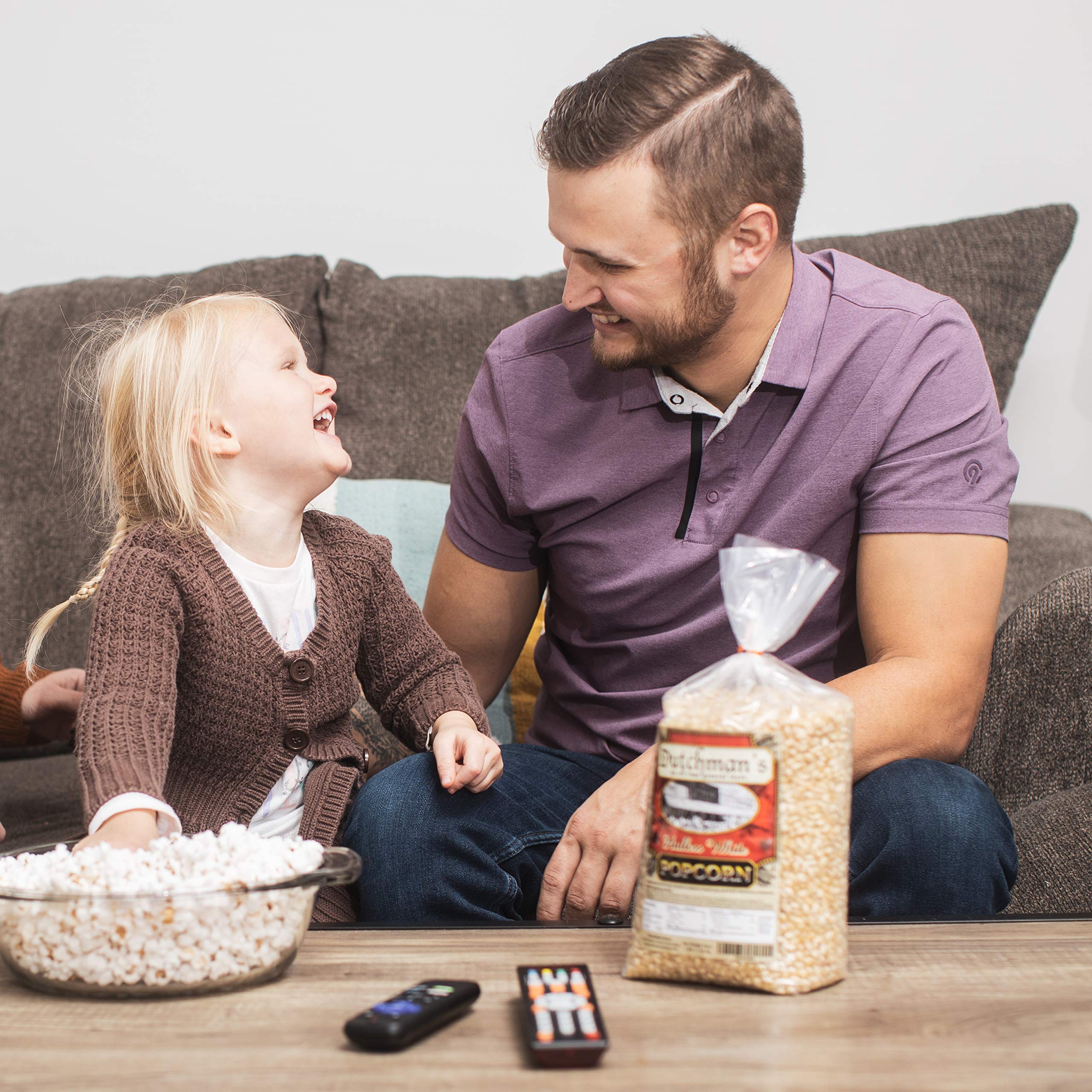 Dutchman's White Popcorn in a bowl for quick movie-night snack.