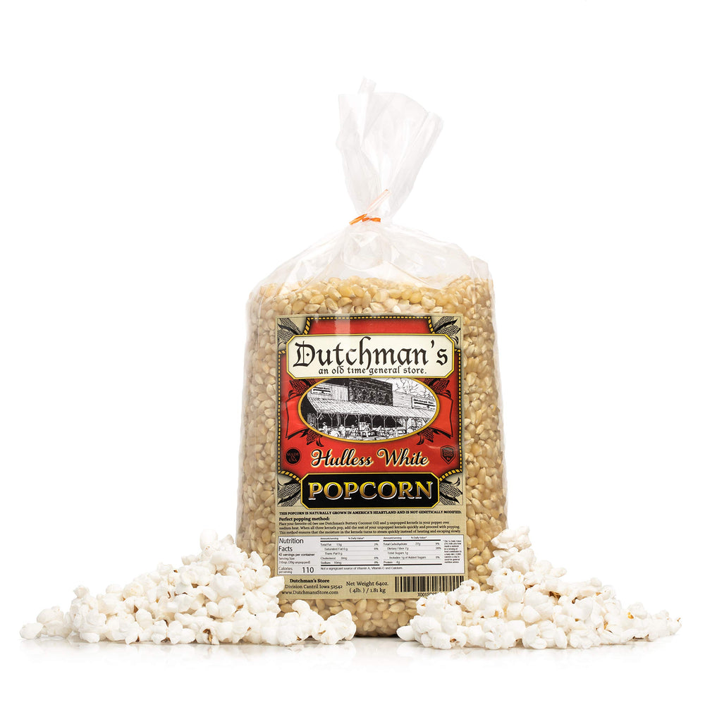 Dutchman's White Popcorn on stovetop popping with even heat for crisp results.