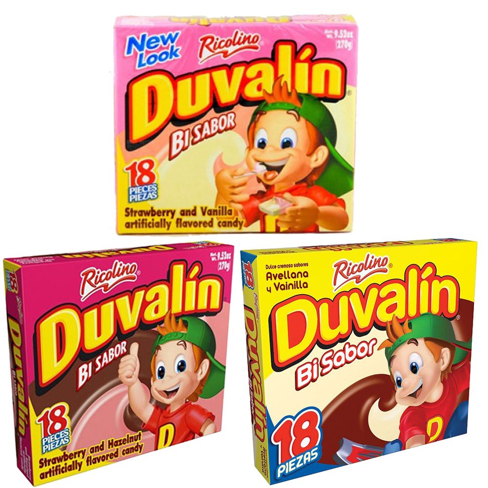 Duvalin hazelnut candy box close-up, creamy filling ideal for gifting.