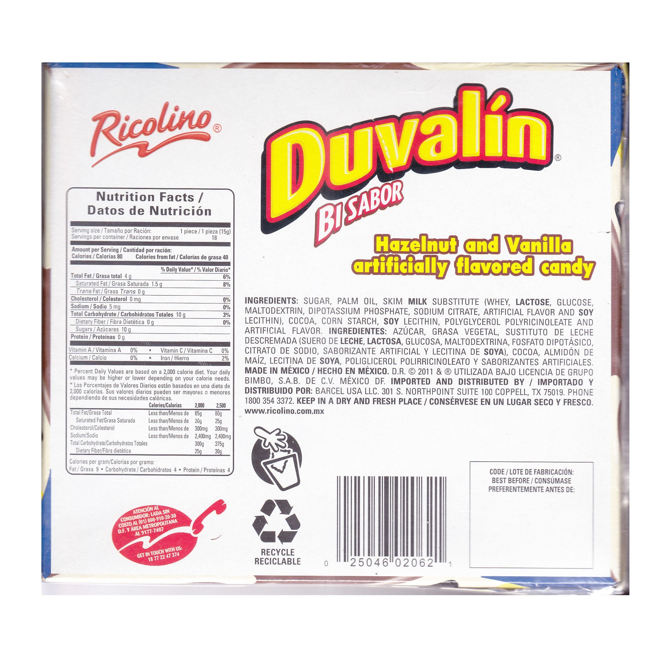 Duvalin vanilla candy close-up, smooth center great for quick treats.