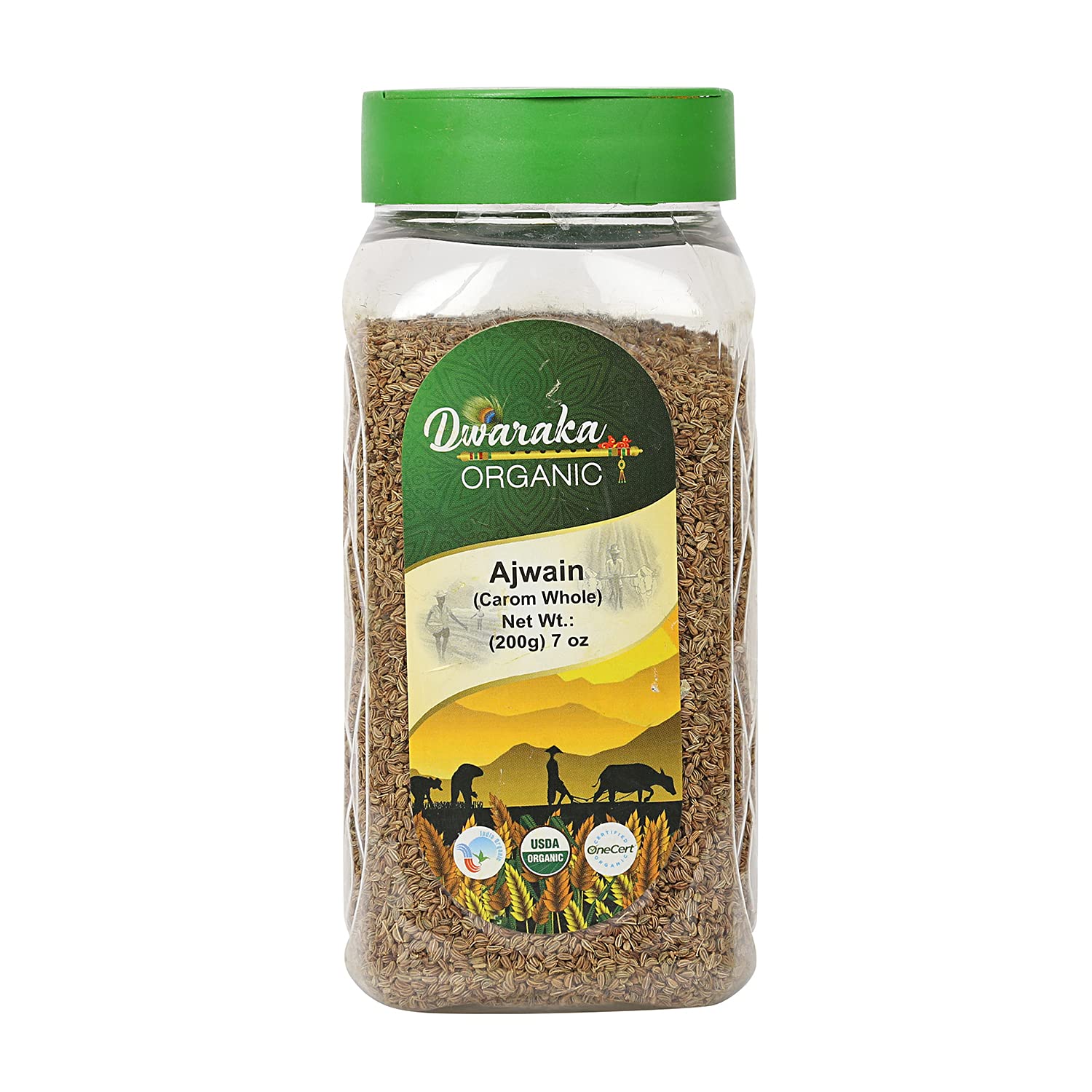 DWARAKA Ajwain seeds in a jar for fresh aroma and everyday cooking.