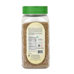 DWARAKA Ajwain seeds packaging close-up highlighting organic, non-GMO quality.