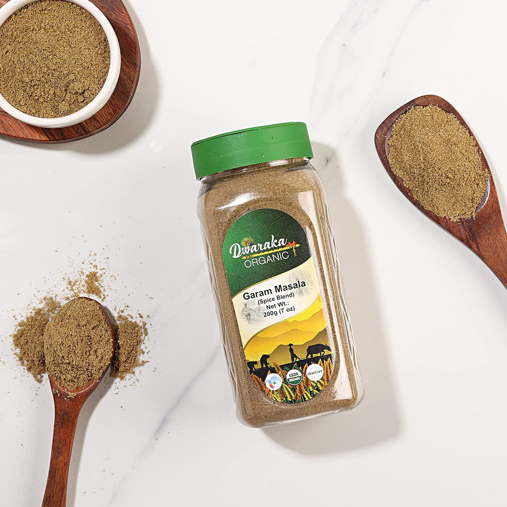 DWARAKA organic Garam Masala ready-to-use mix boosts flavor in cooks' favorite dishes.