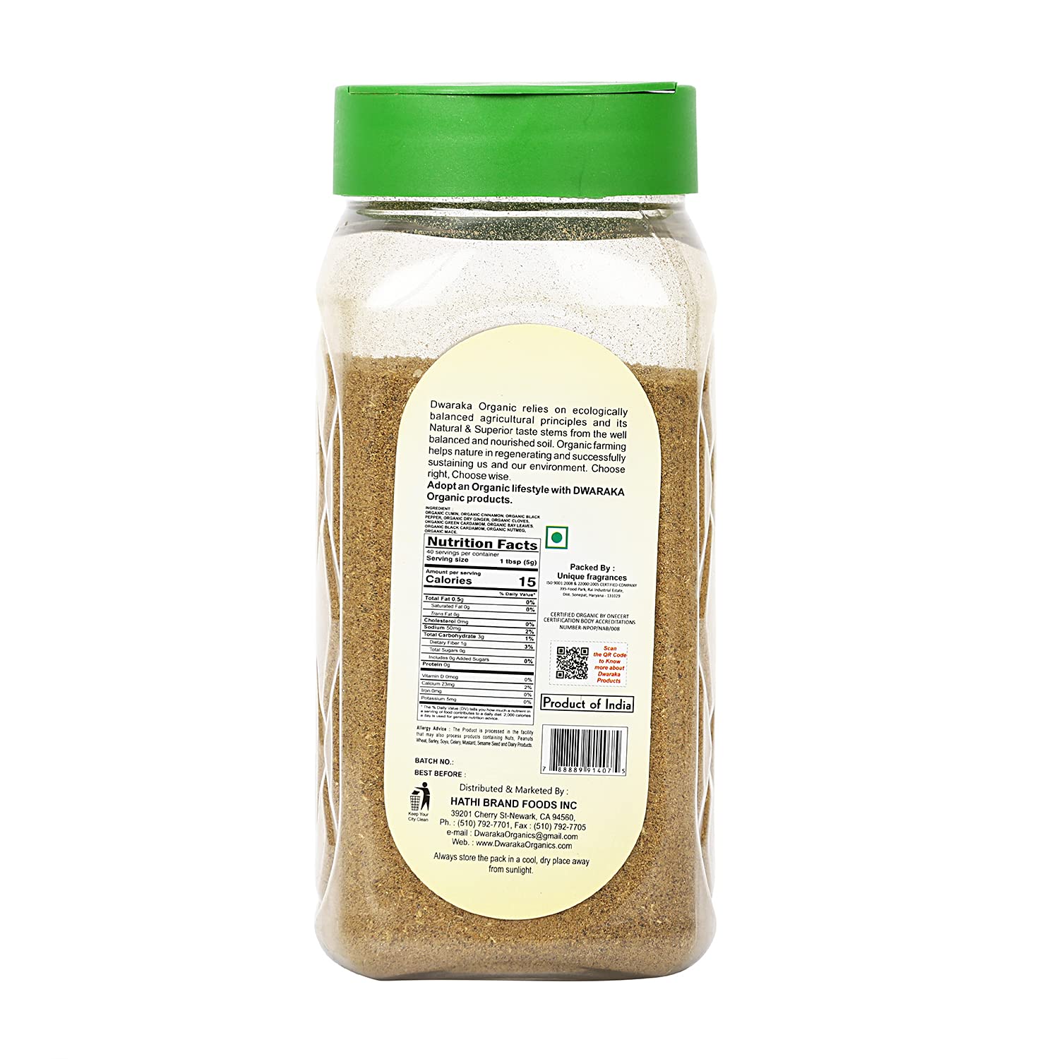 DWARAKA Garam Masala spice blend enhances everyday meals with balanced spice notes.