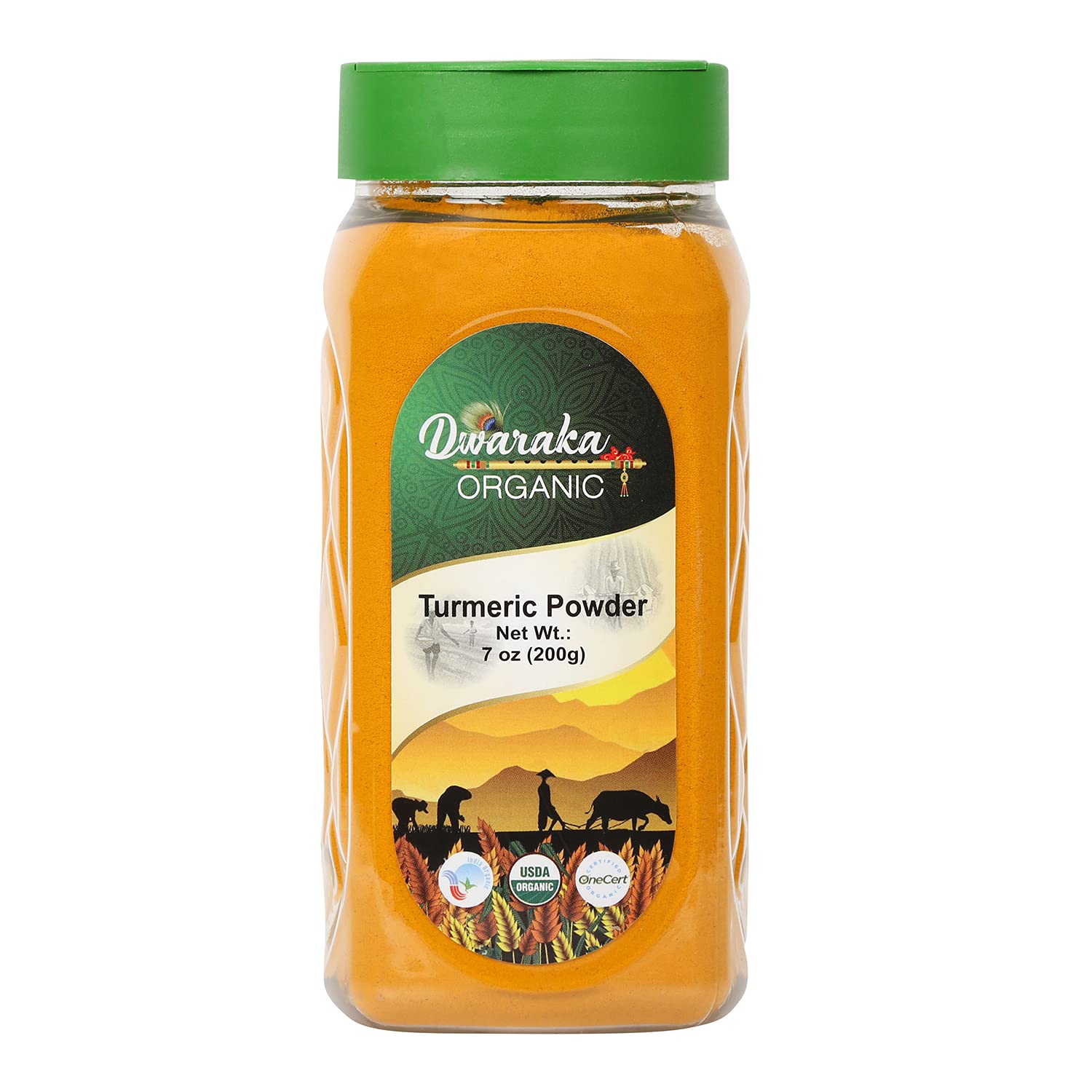 Dwaraka Turmeric Powder 7oz packaging, ready to elevate curries and smoothies.