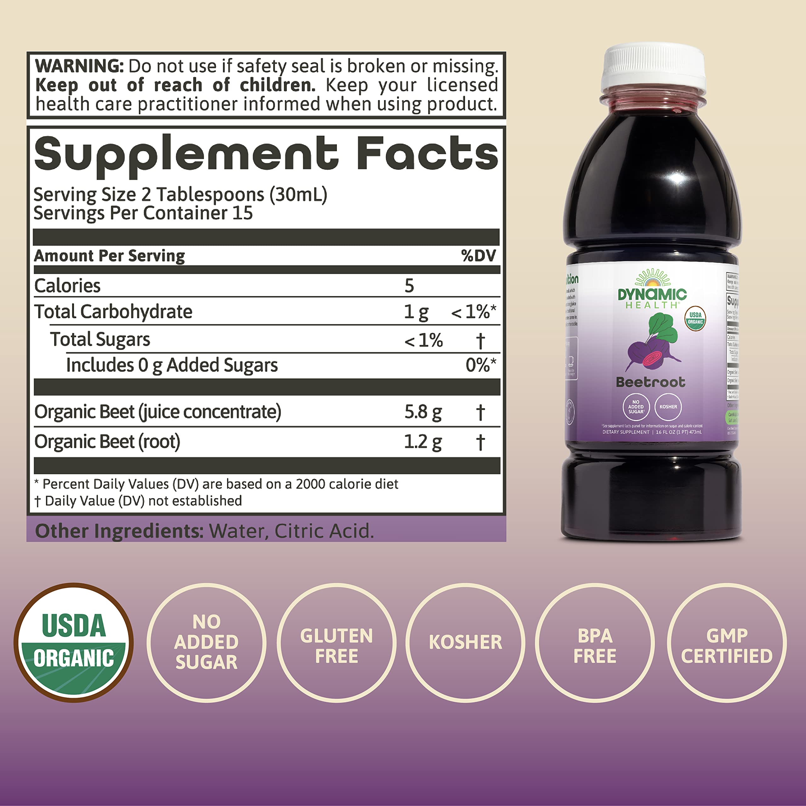 Dynamic Health Beetroot Juice Concentrate glass serve showcases vibrant color and easy daily use.