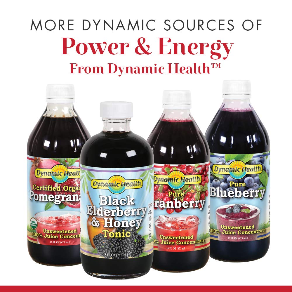 Dynamic Health Tart Cherry Juice Concentrate swirl in a glass, rich natural color.