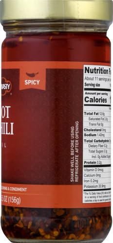 Dynasty hot chili oil jar on shelf ready to spice meals