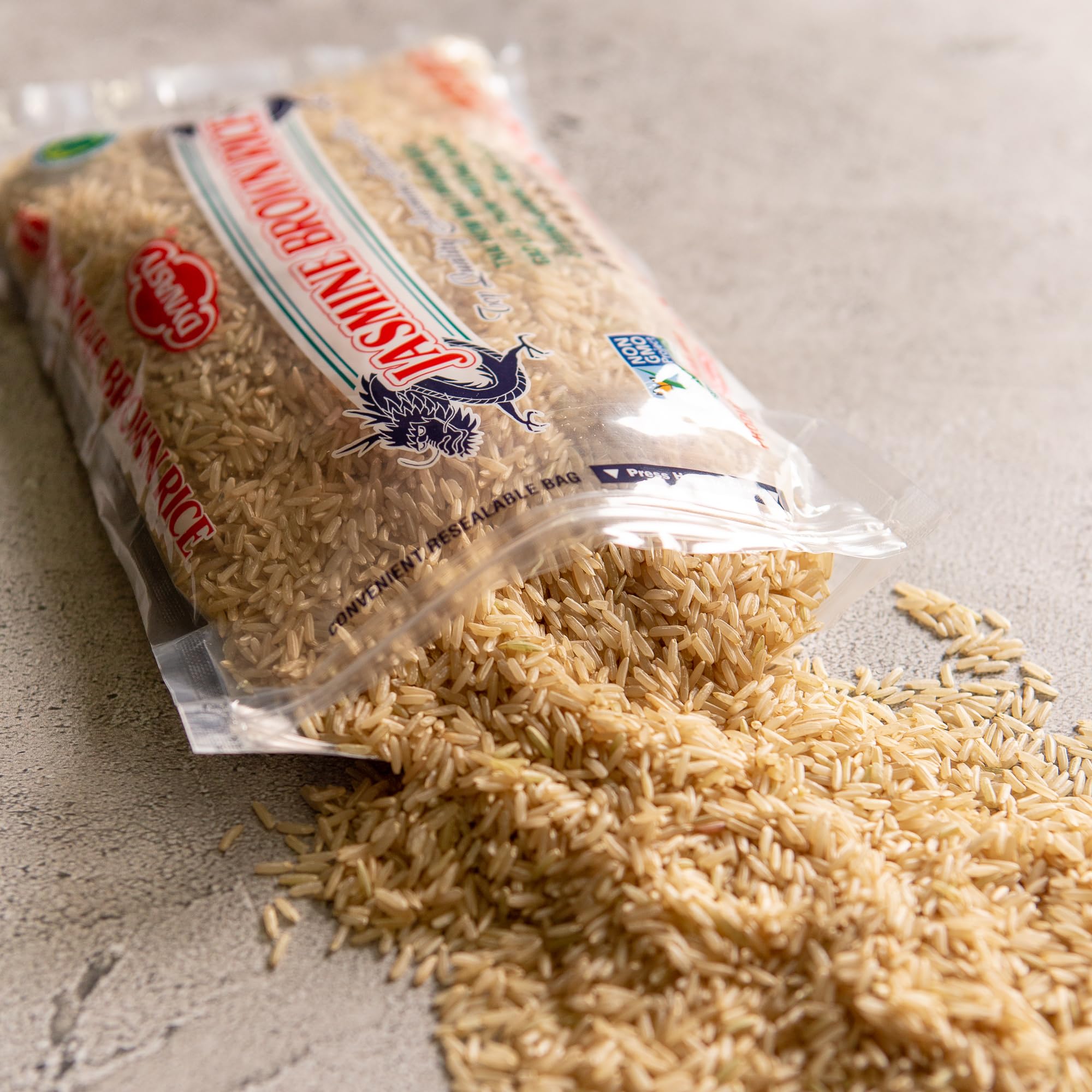 Dynasty Jasmine Brown Rice cooks to fluffy, fragrant grains