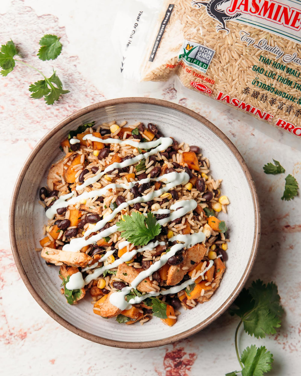 Dynasty Jasmine Brown Rice packaging dimensions for compact kitchen storage