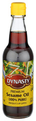 Dynasty sesame oil 12oz bottle front for premium flavor in quick meals