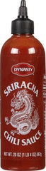 Dynasty Sriracha label closeup highlights authenticity and no MSG claim