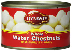 Dynasty water chestnuts whole 8 oz package showing premium quality and convenience