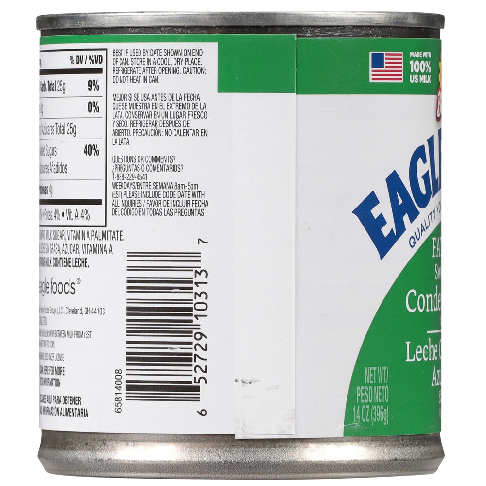 No rbST statement on Eagle Brand condensed milk label for cow-fed dairy