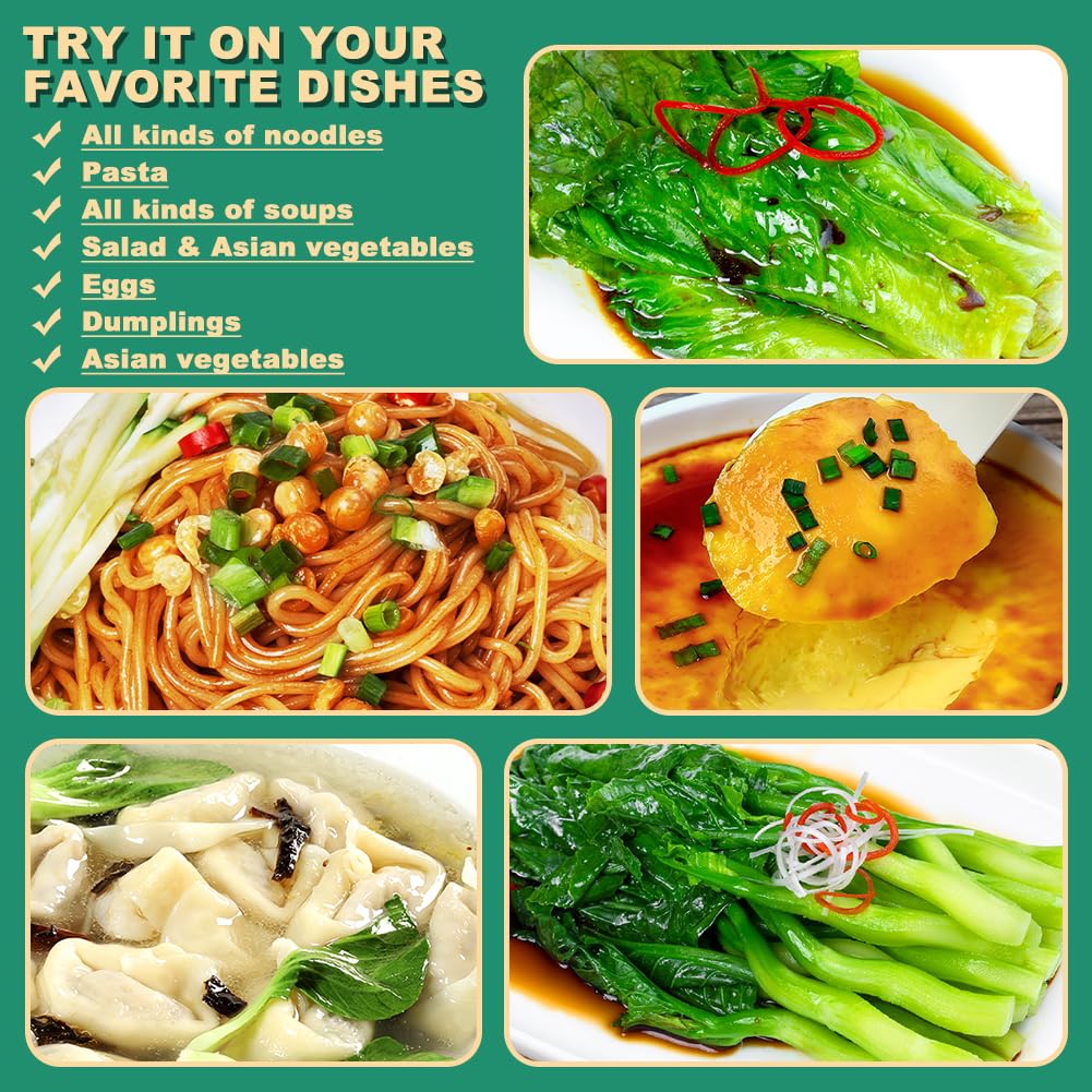 EAPC Shanghai Scallion Oil with vegetables demonstrates dipping and drizzling versatility.