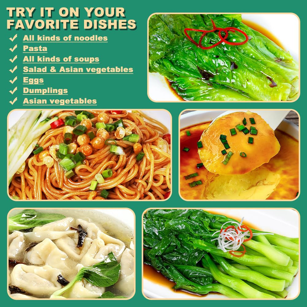 EAPC Shanghai Scallion Oil with vegetables demonstrates dipping and drizzling versatility.