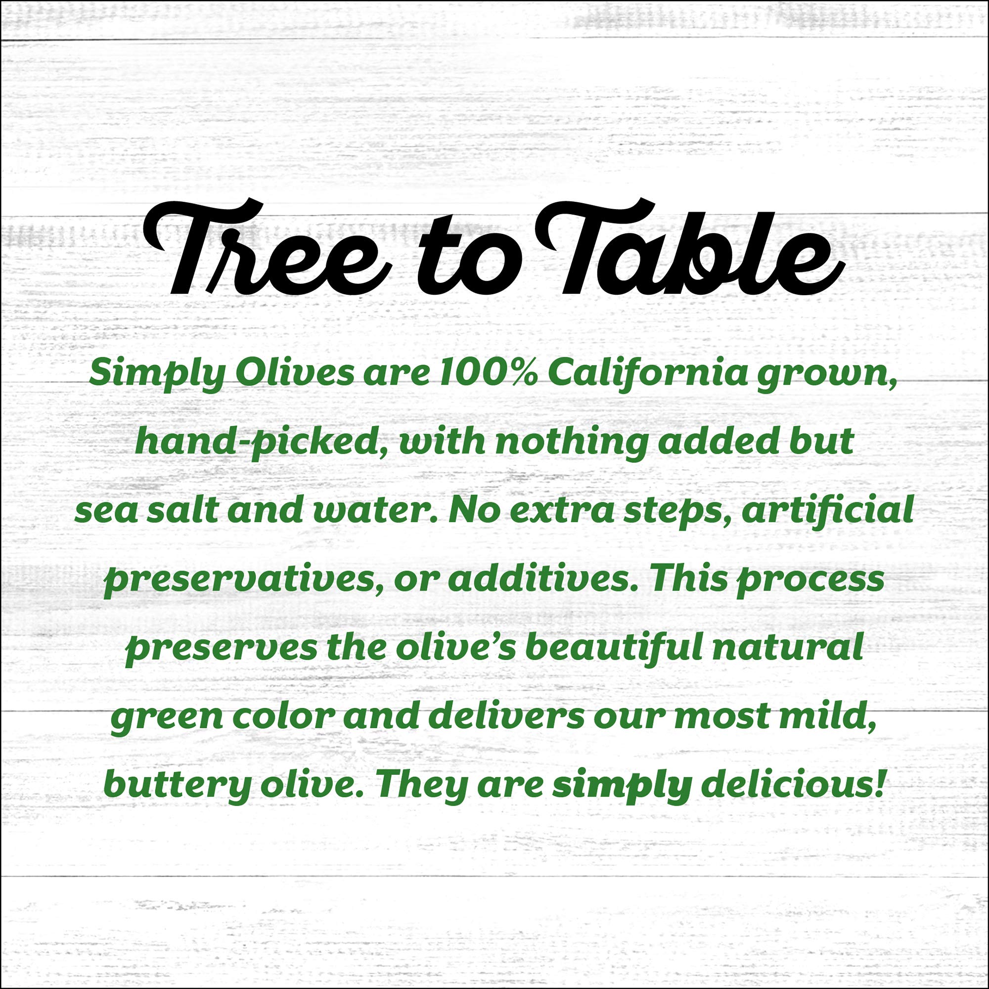 Early California Simply Olives hand picked close up shows premium quality.