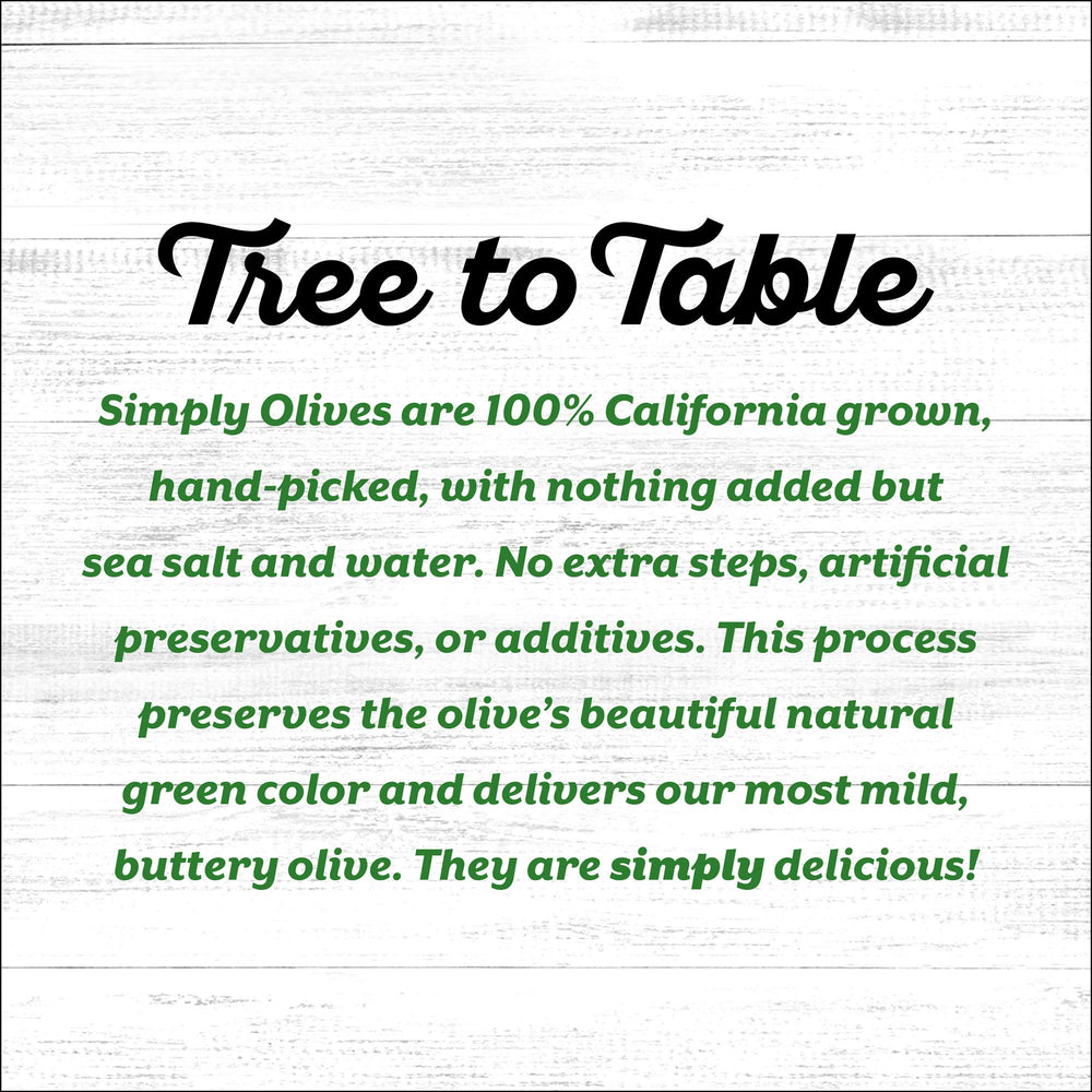 Early California Simply Olives hand picked close up shows premium quality.