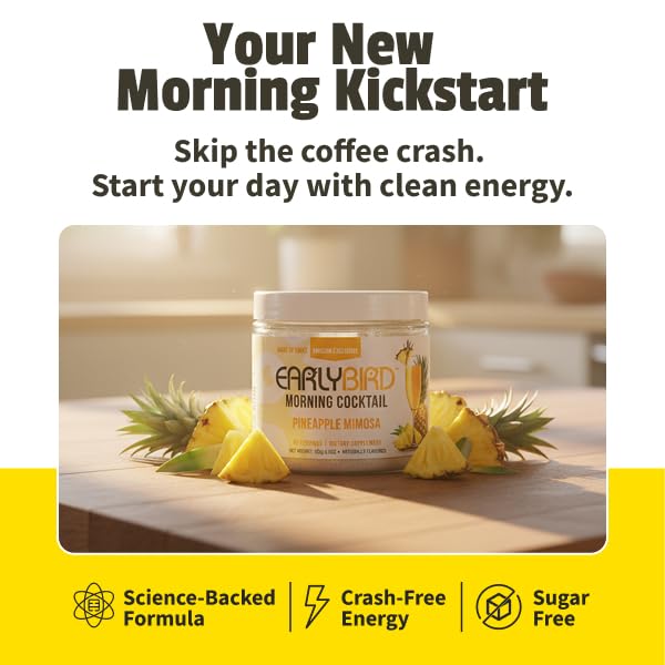 EarlyBird Pineapple Mimosa packaging shows 45 servings for daily use.
