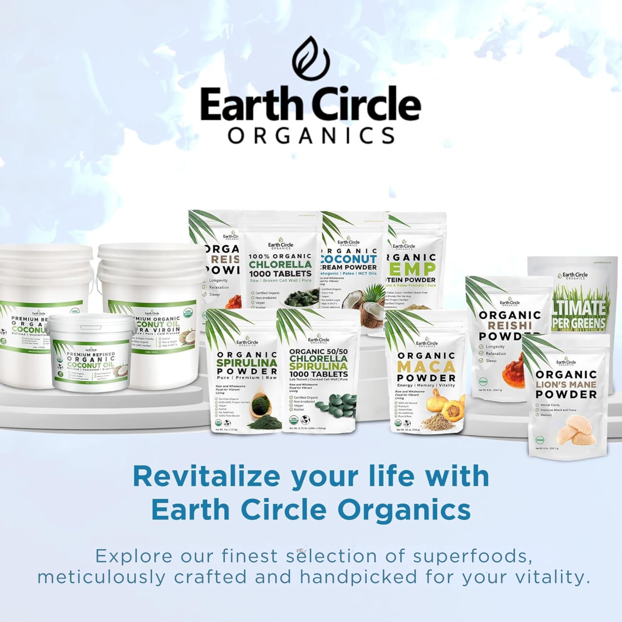 Earth Circle Organics coconut milk powder stored in resealable bag preserves freshness.